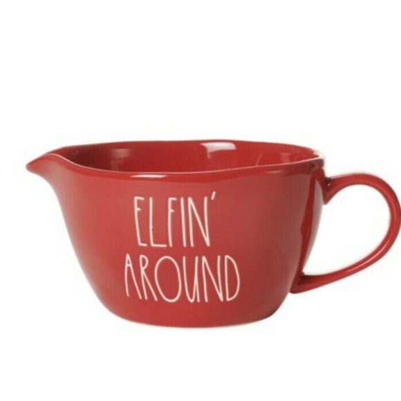 Rae Dunn ELFIN AROUND Batter Mixing Bowl‎ 5"×12"×8.5" Ceramic Christmas Baking - Picture 1 of 3